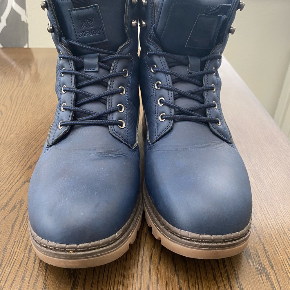 Men's Navy Lace-Up Boots